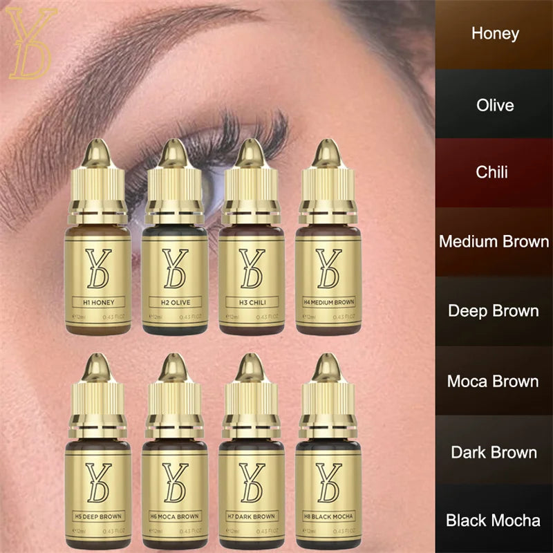 Microblading Pigment Ink Set - 8-Piece Professional Fluid Cream Permanent Makeup Machines Tidesmit