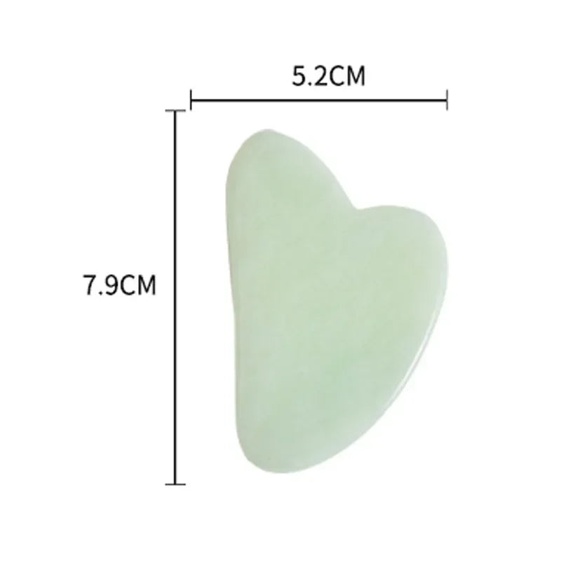 Jade Gua Sha Heart Massage Stone | Tidesmit Premium Facial Tool Back Massage Instrument light green Tidesmit