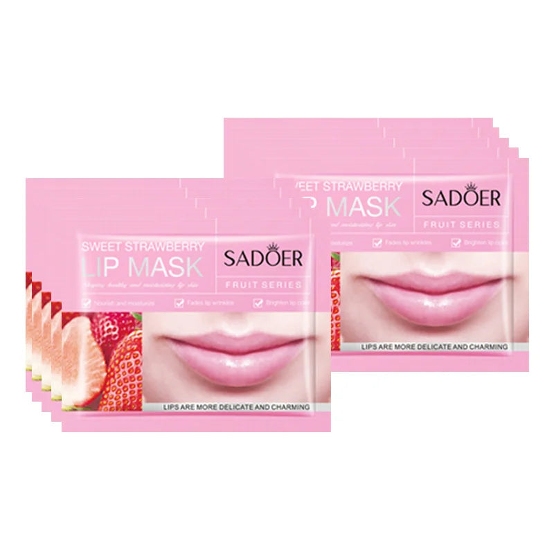 Moisturizing Lip Mask - Nourishing Collagen Gel Patches (10pcs) Lip Care Strawberry 10pcs Tidesmit