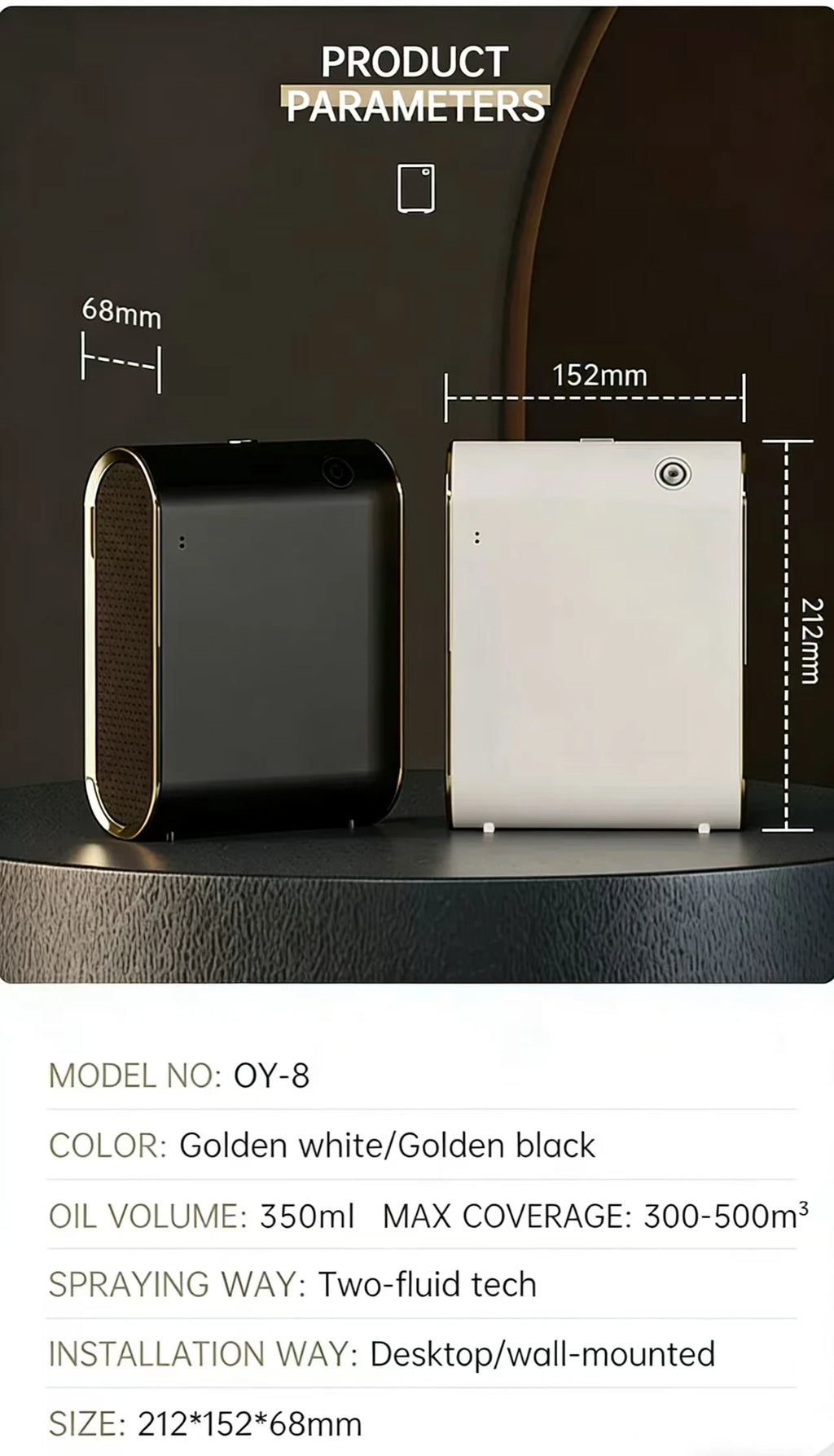 Waterless Room Fragrance Diffuser Smart Aroma Diffuser Machine Electric Smell for Home 500m³ Bluetooth Smell Distributor