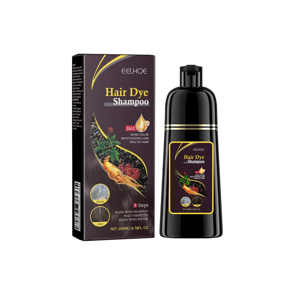 EELHOE White Hair Darkening Shampoo Covers Gray Hair Dye Cleaning Smooth Ginseng 3 in 1 Strengthen Hair Shampoo Color Changing