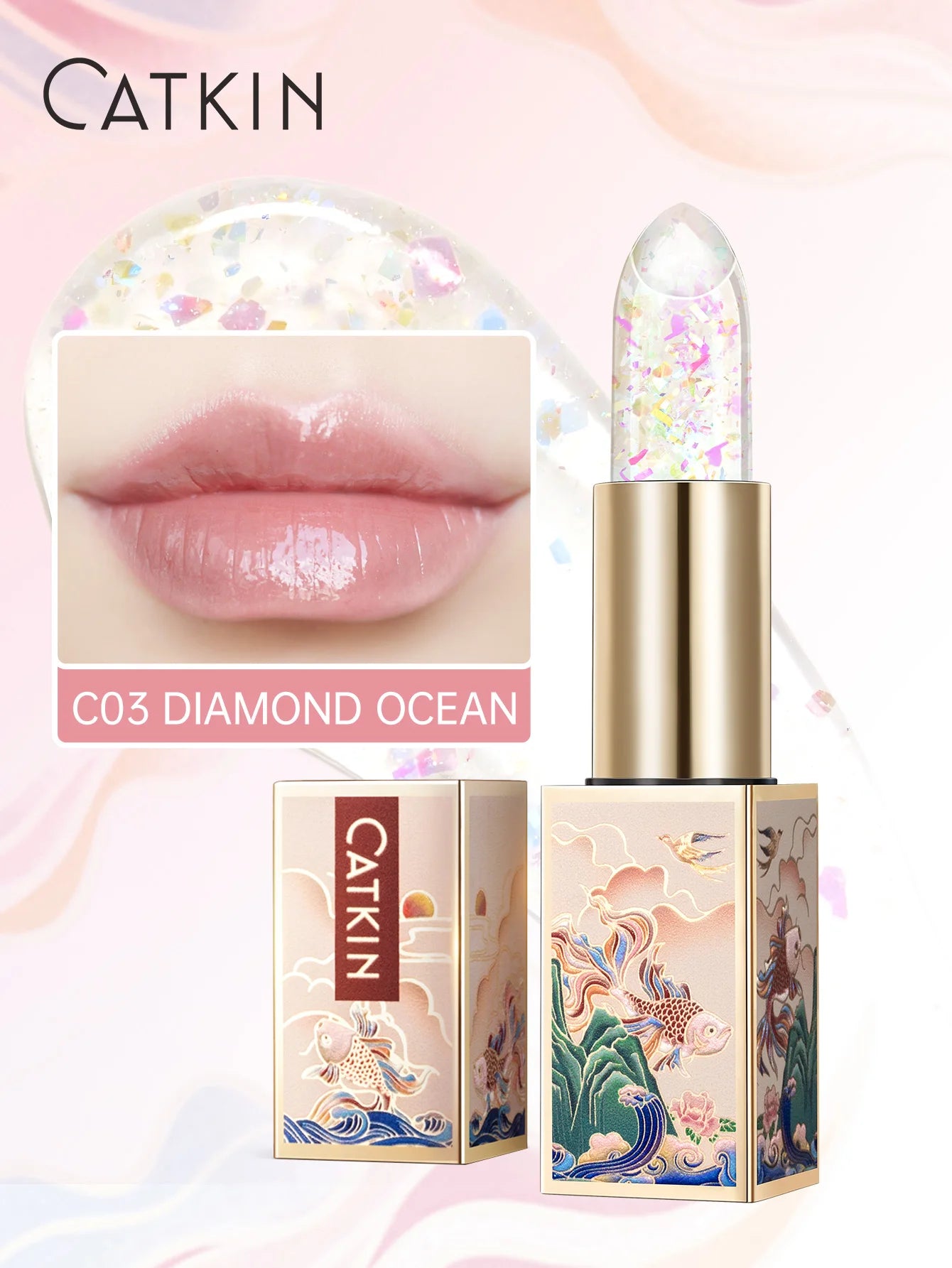 Color Changing Lip Balm: Hydrating Tinted Gloss by Tidesmit Lip Care C03 DIAMOND OCEAN Tidesmit