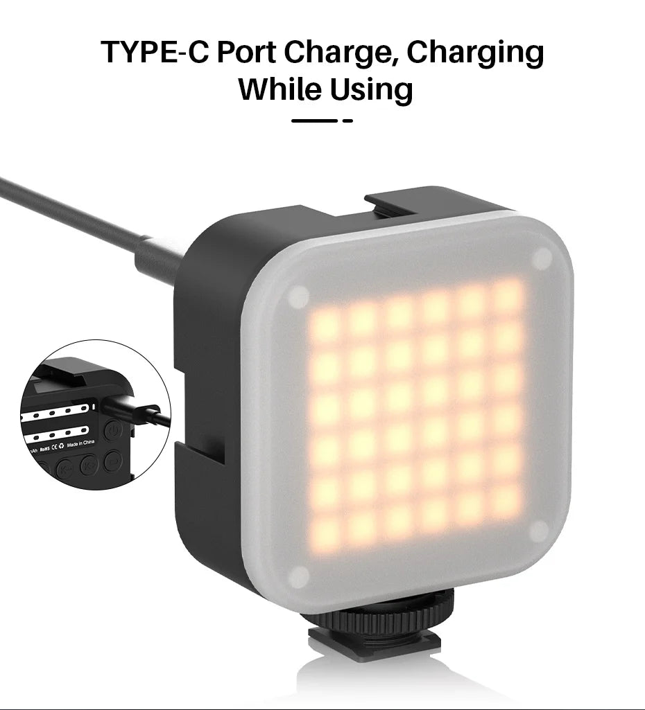 LED Video Light Dimmable Vlog Panel | 3200-5600K Adjustable Color Tidesmit