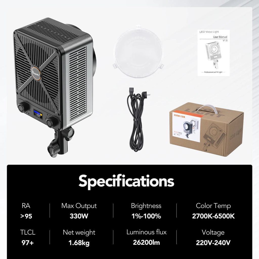 330W LED Video Light Studio Spotlight - Bowens Mount NA330 Pro Tidesmit
