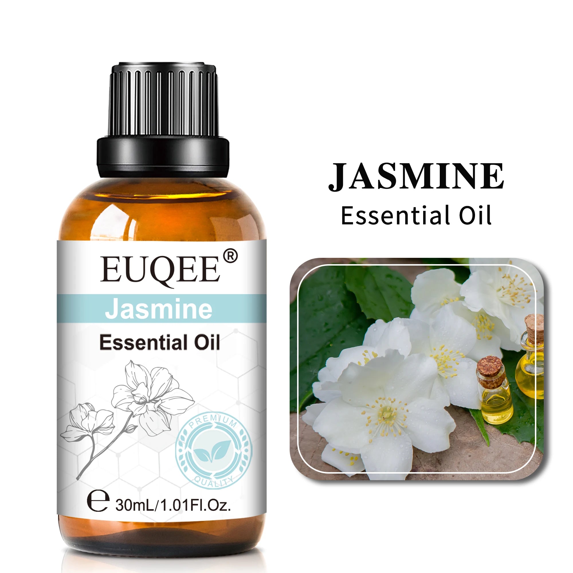 EUQEE 30ml Lavender Aromatherapy Essential Oil Sandalwood Eucalyptus Peppermint Citronella Vanilla Cinnamon Reed Diffuser Oils