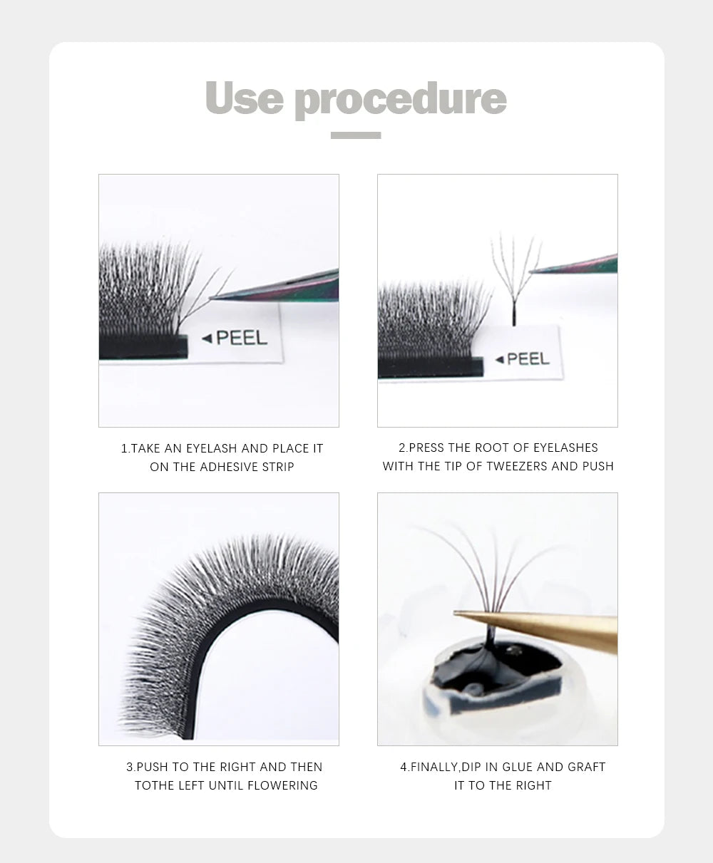 DeceMars L-curl M Curl YY 3D 4D 5D 6D Eyelash Extension 12 Lines for Makeup False Eyelashes Tidesmit
