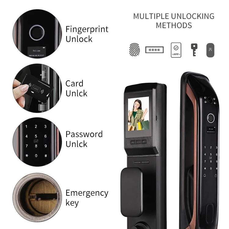 Digital Door Lock Competitive Price Fingerprint USmart Go APP Tuya Smart WiFi With Camera Smart Door Lock