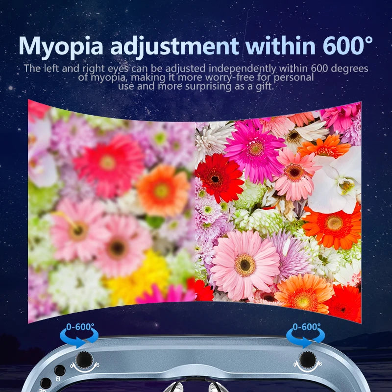 4K VR Smart Glasses with Myopic Adjustment - All-in-One 3D Headset Tidesmit