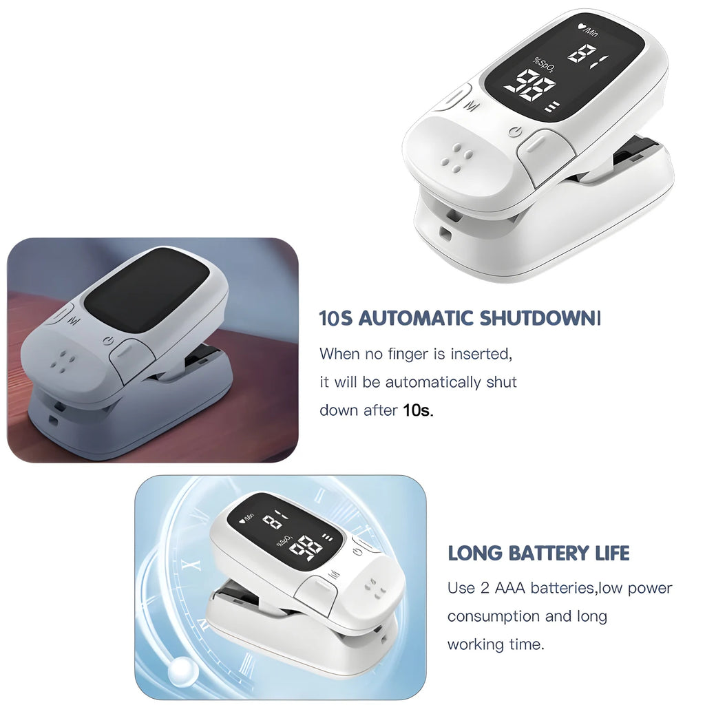 Pulse Oximeter Portable Strap Lanyard Blood Oxygen Saturation Monitor Digital LED Display Child Fingertip Oximetry use battery