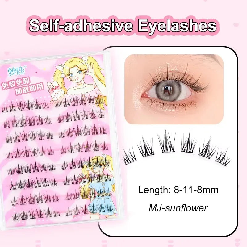 Self Adhesive Eyelashes Clusters No Glue Reusable C Curl Tidesmit XL-sunflower-2 C Tidesmit
