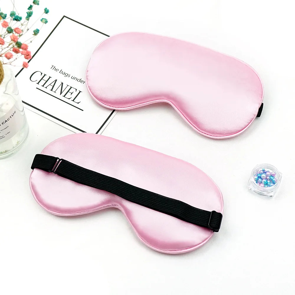 Eye Sleep Mask Eyepatch Striped Imitated Silk Eye Cover Travel Relaxing Sleeping Aid Blindfold Cartoon Sleeping Mask Eyepatch