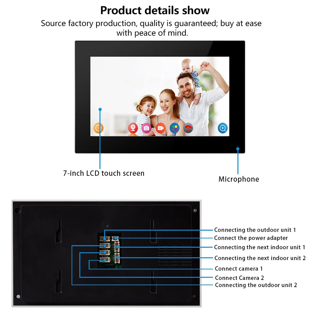 support tuya app Smart Video Intercom 1080P AHD WiFi Access Control System Camera Monitor Villa Home Security