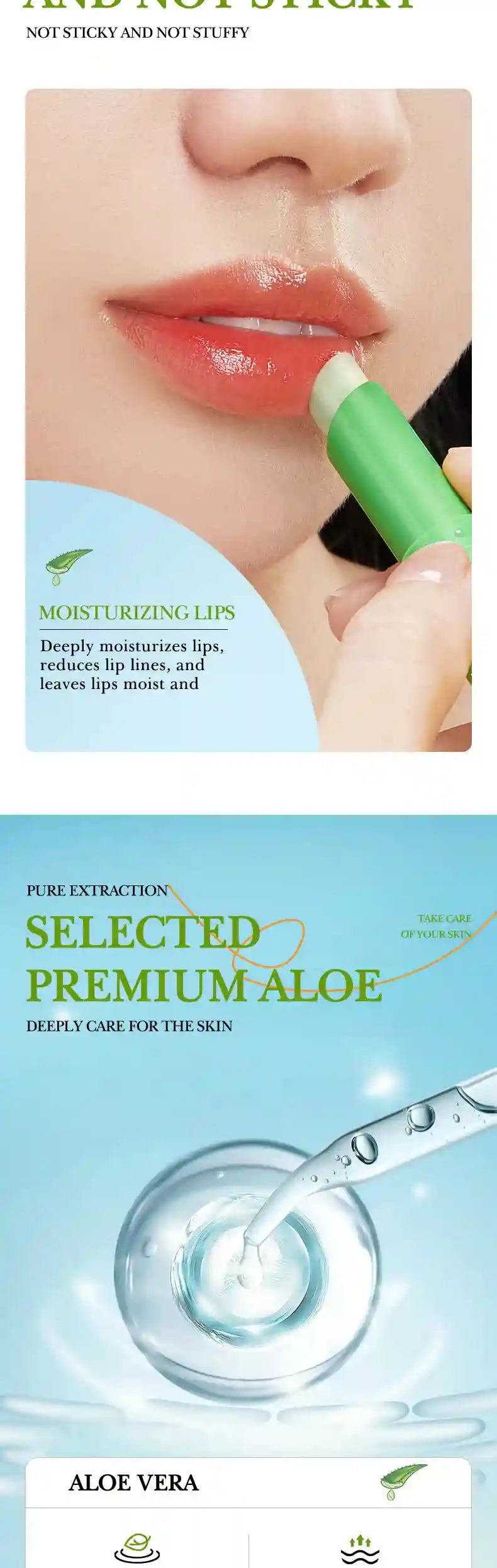 Aloe Vera Color Changing Lip Balm | Nourishing Moisturizing Lip Treatment Lip Care Tidesmit
