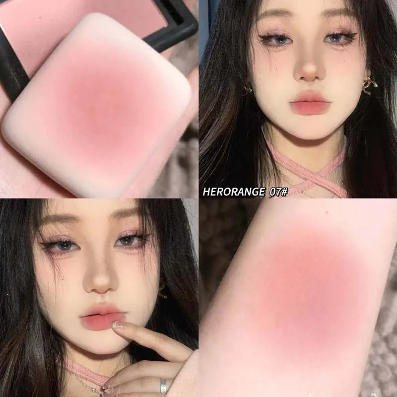 Tidesmit monochrome matte blusher palette texture close-up showing soft silky natural nude powder face makeup