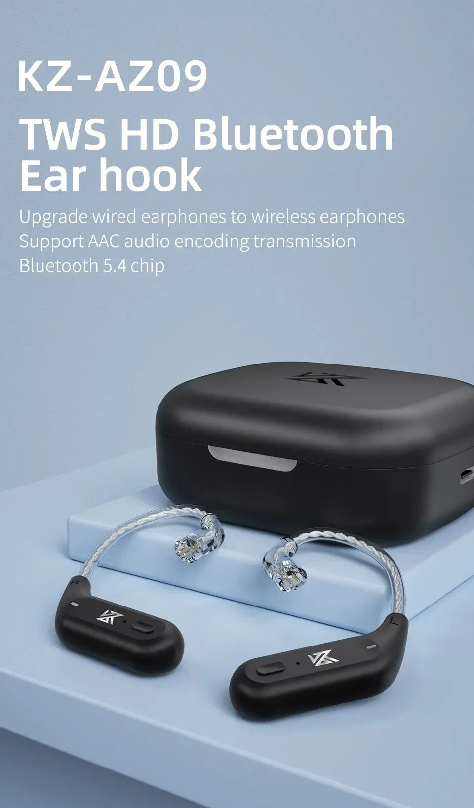 Bluetooth 5.2 Wireless Ear Hooks for KZ Monitors - Tidesmit Tidesmit