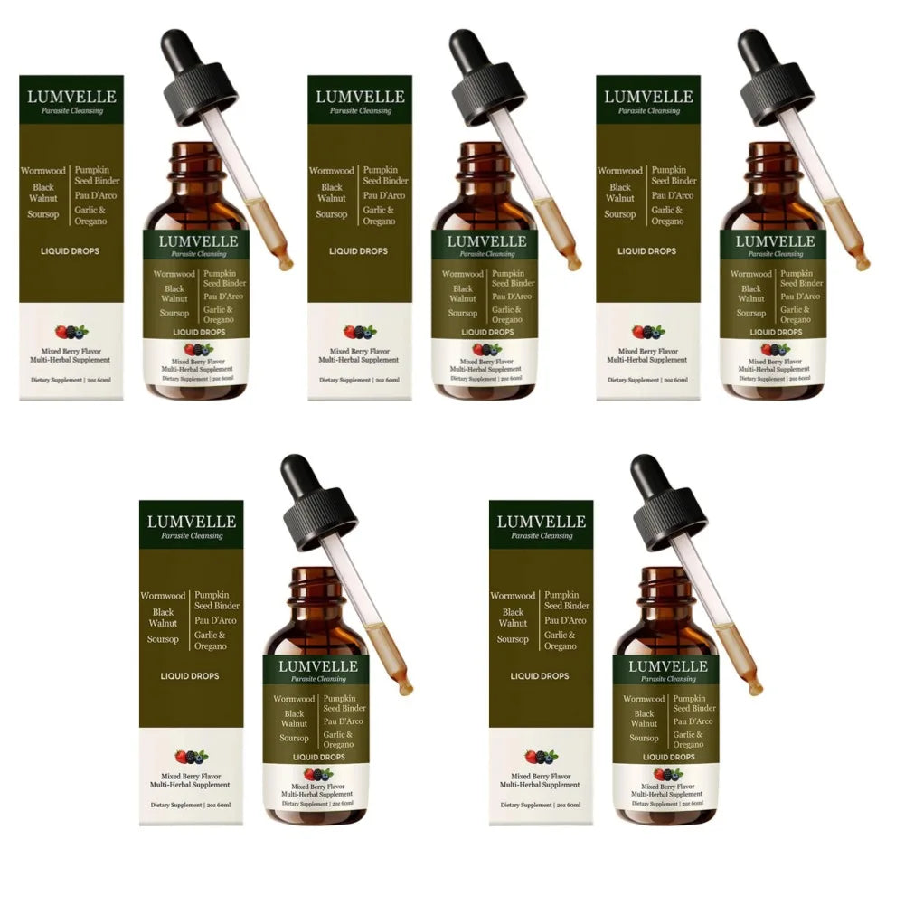 Lumvelle Wild Harvested Wormwood Liquid Drops with 7 Plant Ingredients Gut Cleaning Support & Digestive Balance Daily Wellness
