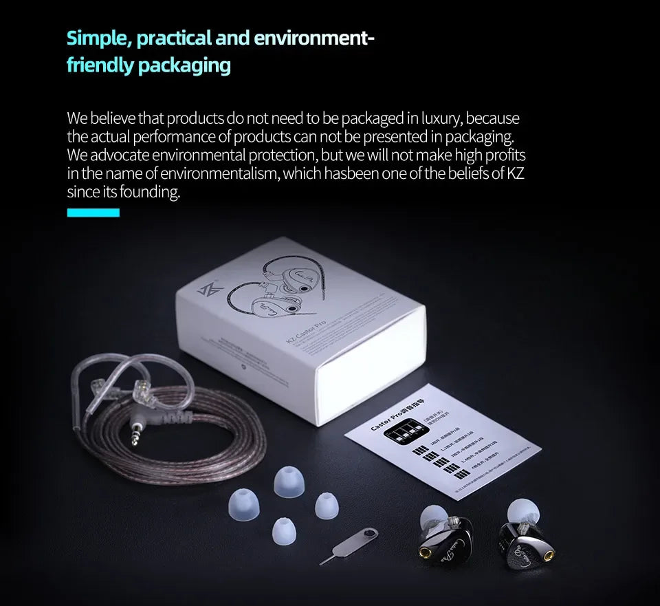 KZ Castor Tunable Bass HiFi Wired Earphones by Tidesmit Tidesmit