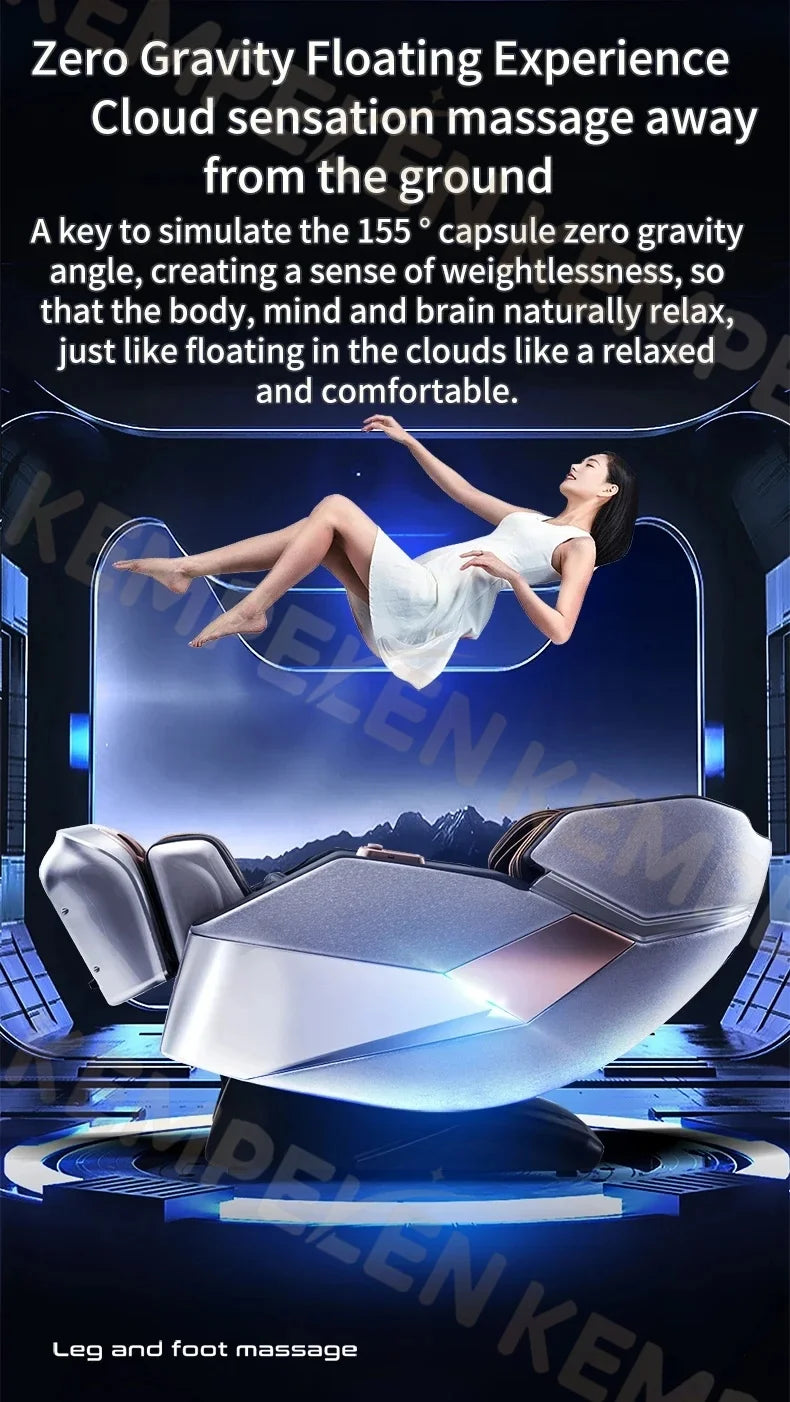 4D Full Body Massage Chair - Zero Gravity Heat Therapy - Black Body Shaping Massage Equipment Tidesmit