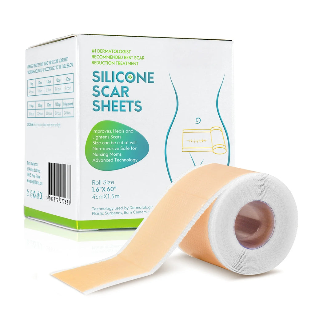 4cm X 150cm Silicone Scar Sheets , 1 Roll Self-Adhesive Scar Cover Tape Waterproof and Breathable Scar Concealer Patch