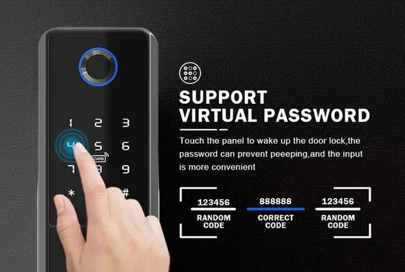 Waterproof Tuya Wifi Smart Lock Fingerprint RFID Card Passcode APP Remote Control TTLock Bluetooth Entry Electronic Rim Lock