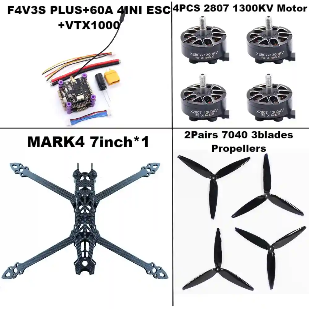 7-Inch FPV Racing Drone Kit with Carbon Fiber Frame - Tidesmit PLUS 60A Package I Tidesmit
