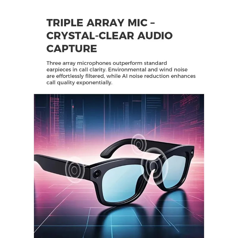 Smart Glasses With 8MP AI Camera and Spatial Audio - Tidesmit Tidesmit