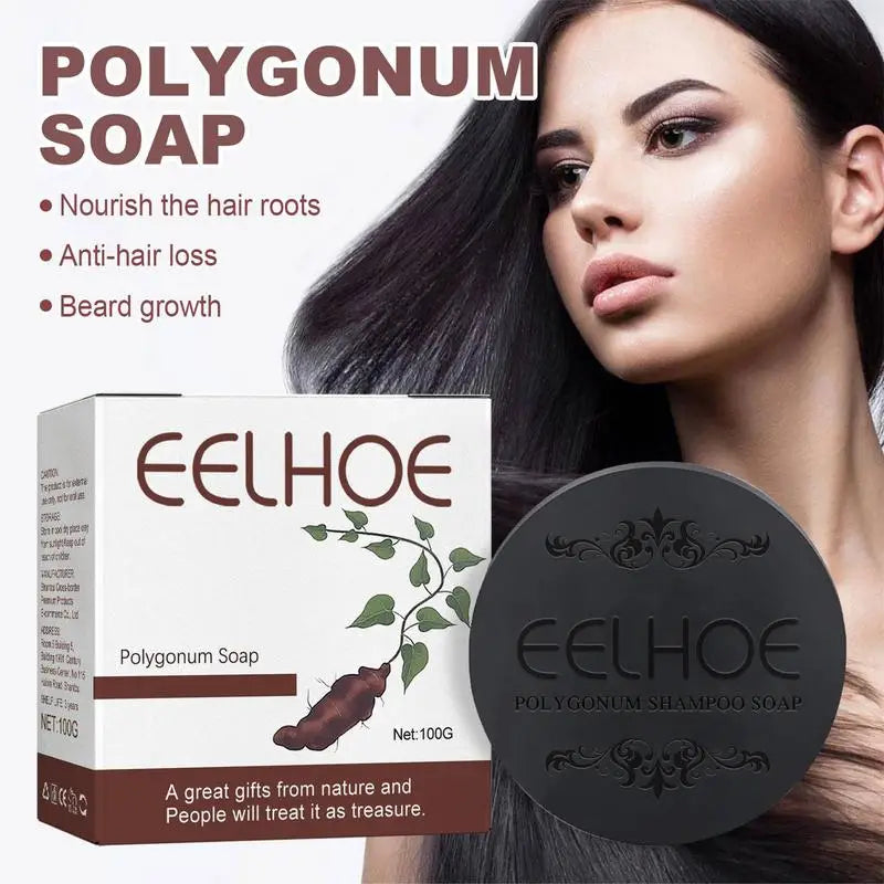Polygonum Hair Darkening Shampoo Soap Bar Repair Gray White Hair Color To Black Shampoo Soap Hair Nourishing Shampoo Soap Bar