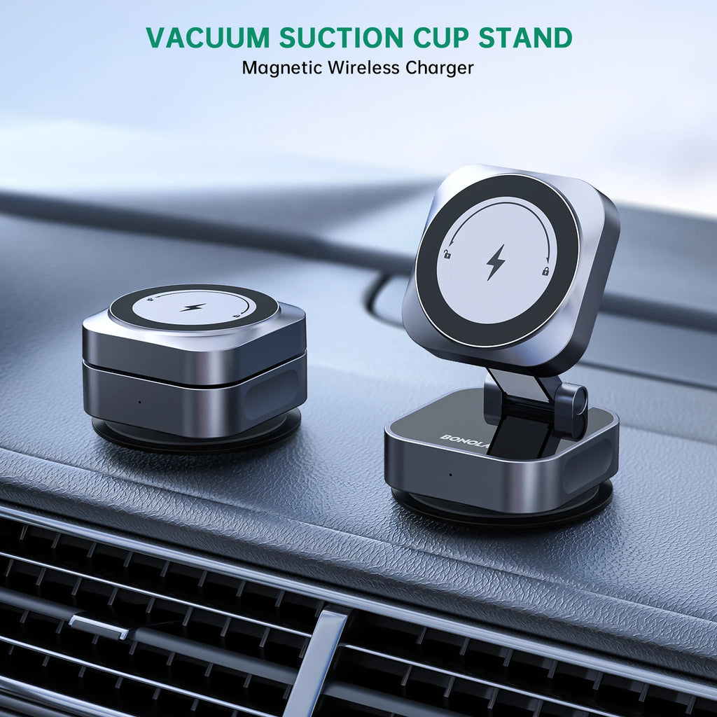 Magnetic Wireless Charger for Car - Foldable MagSafe Mount Tidesmit