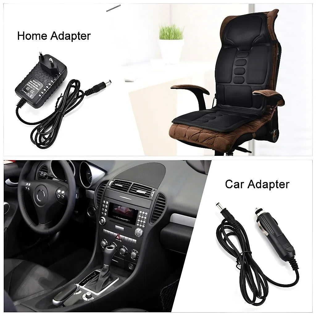 Portable Car Massage Cushion - Heated Deep Tissue Seat Pad Black Massage Cushion Tidesmit