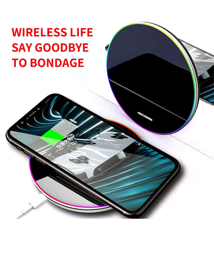 15W Wireless Charger Pad - Qi Certified Fast Charging Station Tidesmit