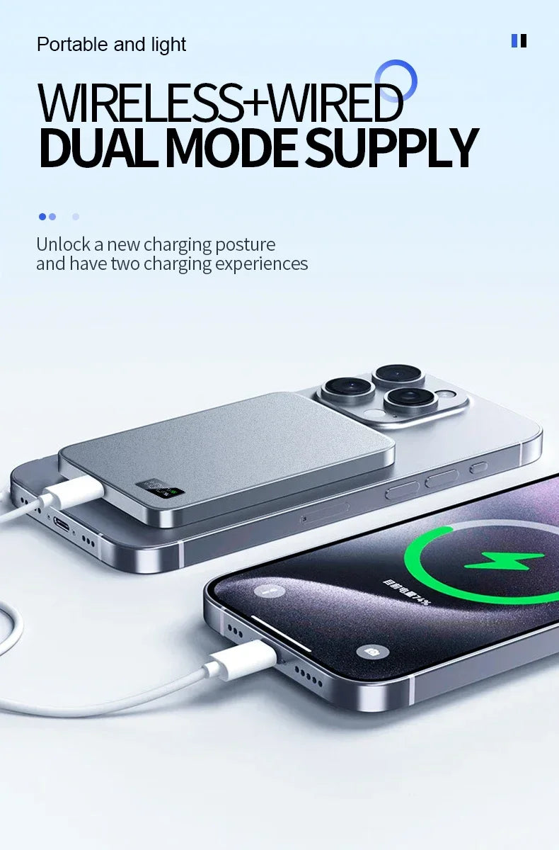 Magnetic Power Bank for iPhone 16 - Fast Wireless Charging Battery Tidesmit