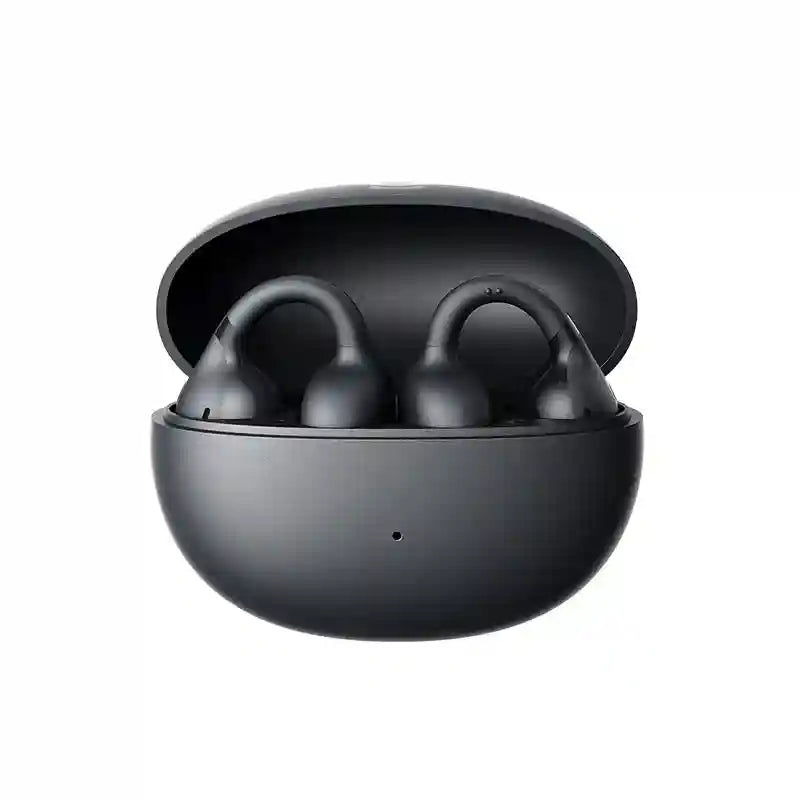 Tidesmit Open Ear Wireless Earbuds – Secure Clip-On Sports Headphones Black Tidesmit