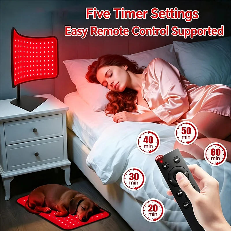 120LEDs Red Light Therapy for Body Face 660nm&850nm Infrared Light Therapy Panel Lamp with Base Near Infrared Red Lights Therapy