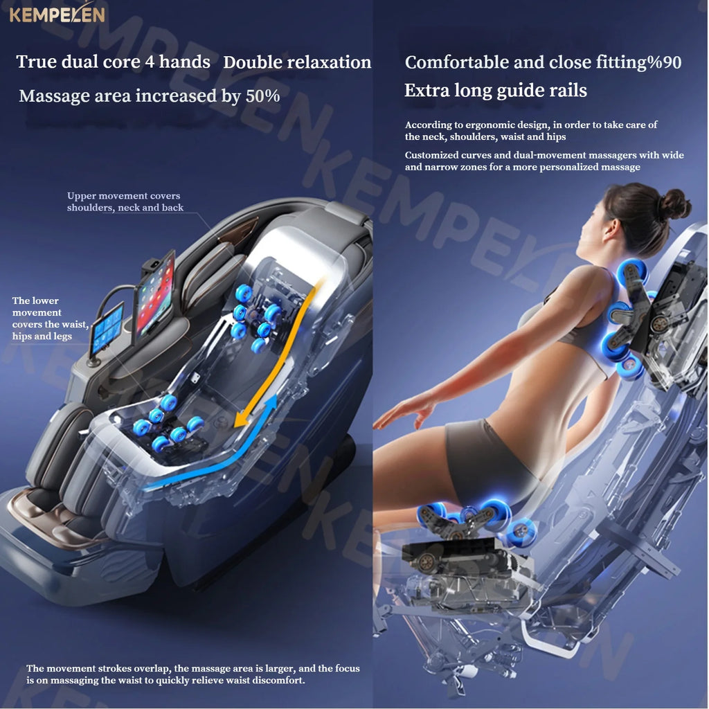 6D Dual-Core Electric Massage Chair with SL Track and Heat Therapy Body Shaping Massage Equipment Tidesmit