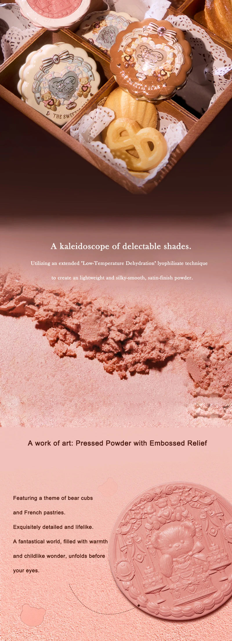 Tidesmit Flower Knows Sweetie Bear silk satin blush texture close-up soft matte waterproof vegan cheek powder