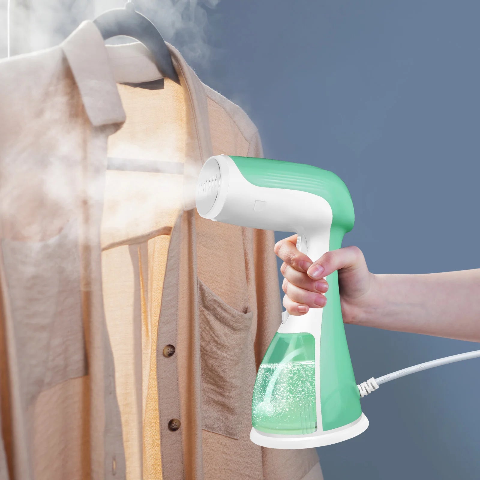 Tidesmit BRIEFNESS handheld garment steamer showing steam head details for quick wrinkle removal on clothes