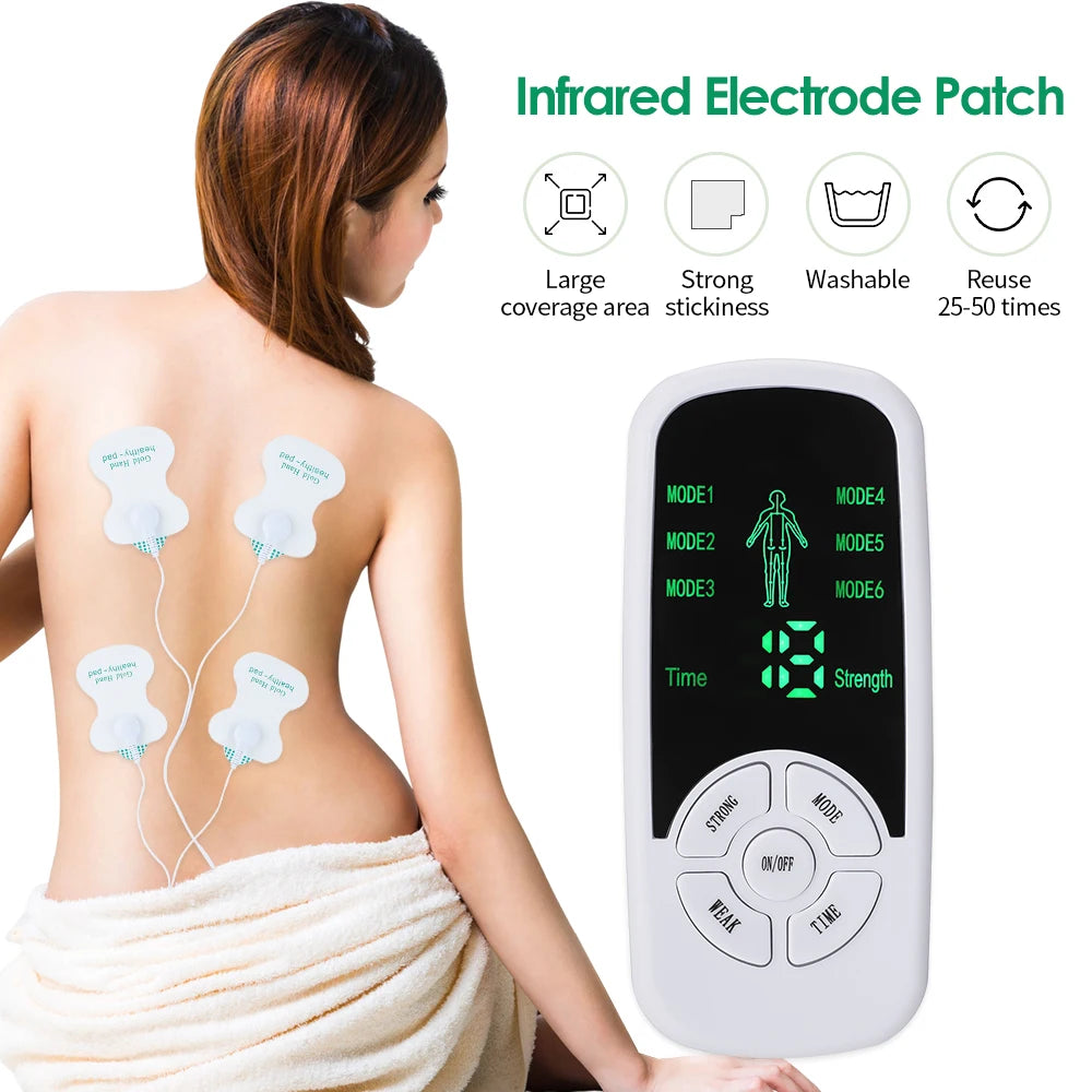 Electric Muscle Stimulator for Pain Relief - 6 Mode Wellness Device Relaxation Treatment Tidesmit