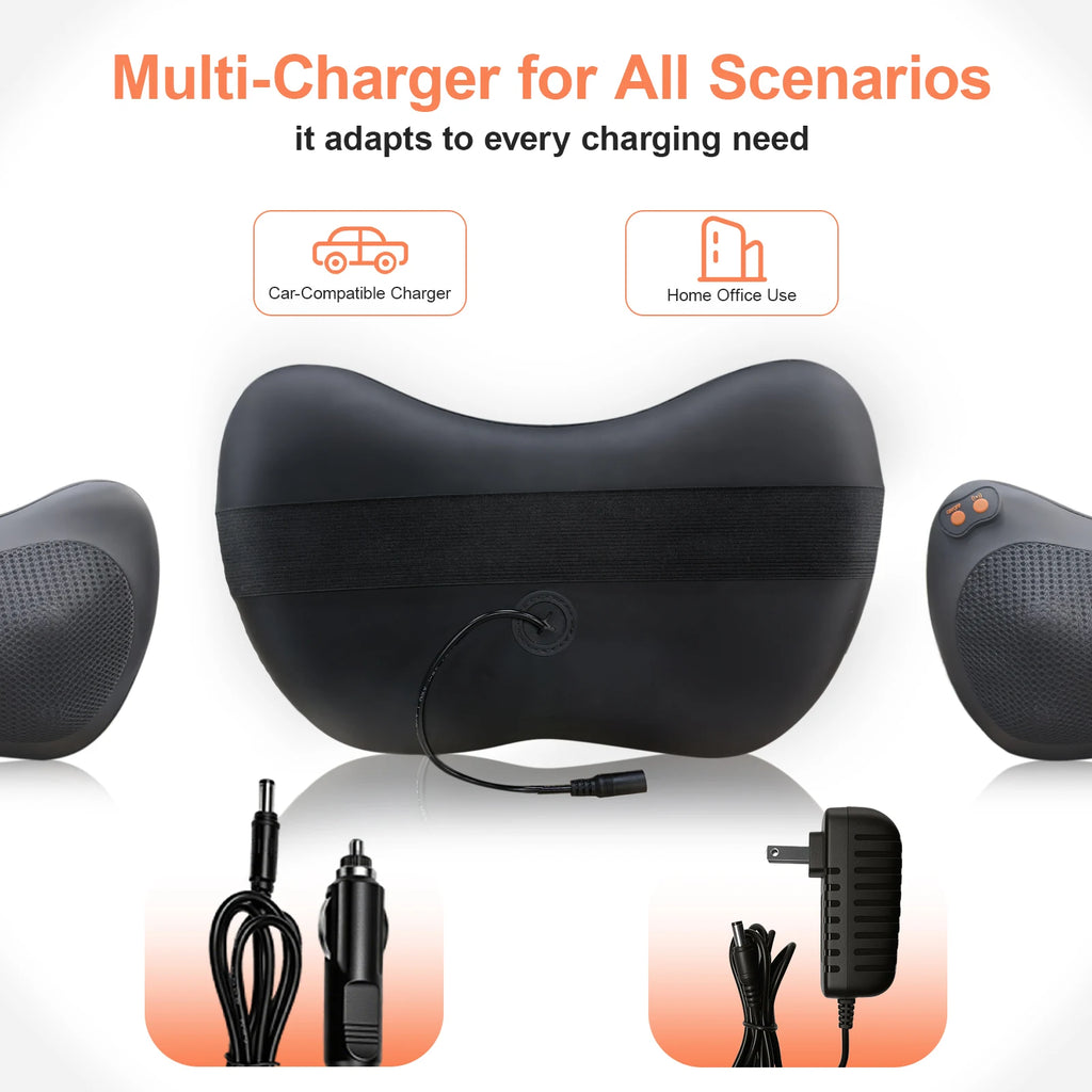 Electric Neck and Back Massager with Heat Therapy - Deep Tissue Relief Massage Cushion Tidesmit