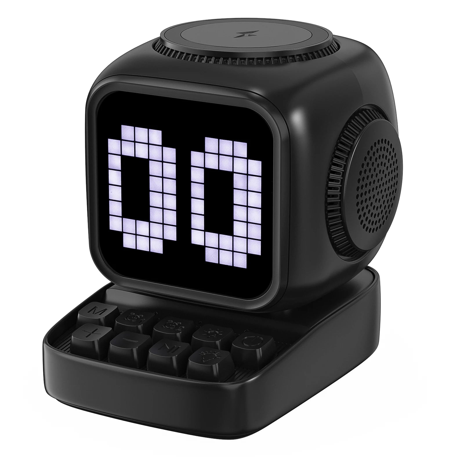 Portable Bluetooth Speaker with 15W Wireless Charger and LED Clock Tidesmit