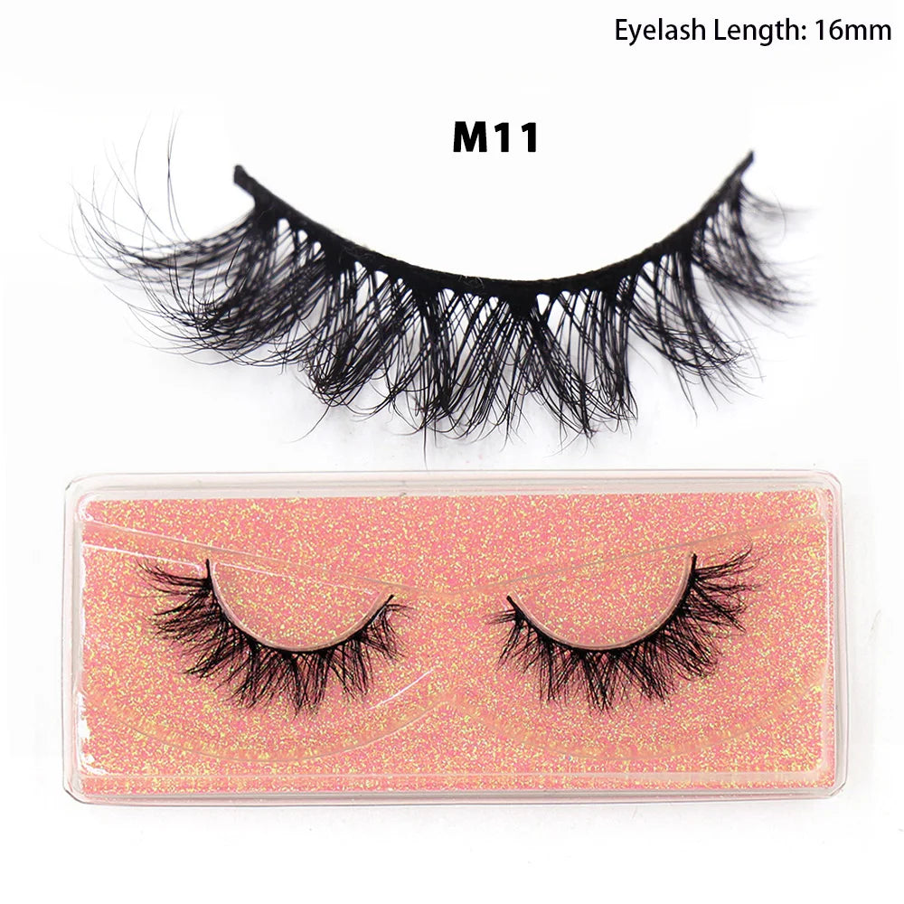 Tidesmit 12mm-15mm short natural 3D mink lashes fluffy wispy false eyelash extensions for professional face makeup