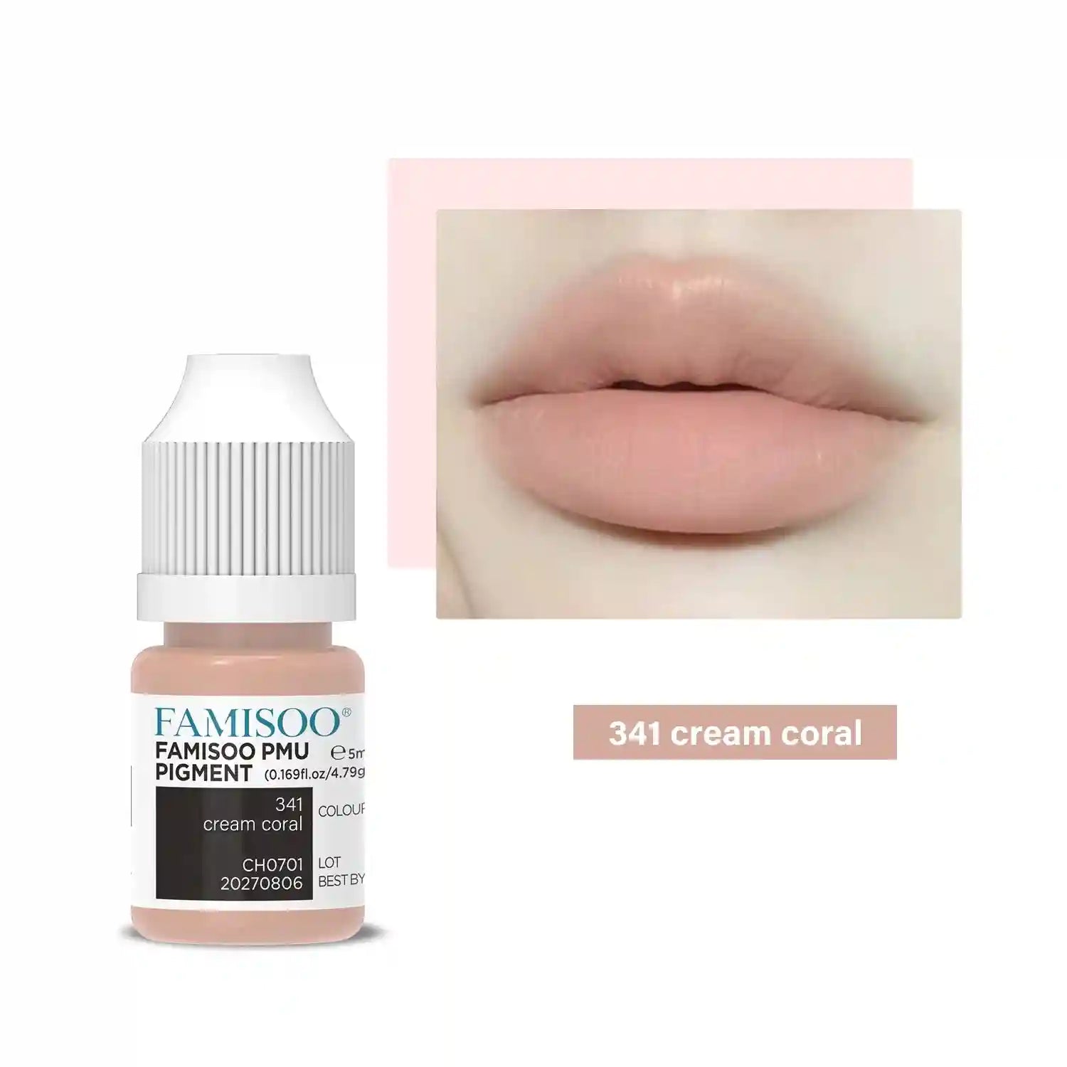 Permanent Makeup Pigment 5ml | Professional PMU Lip & Brow Ink Permanent Makeup Machines 341 Cream coral China Mainland