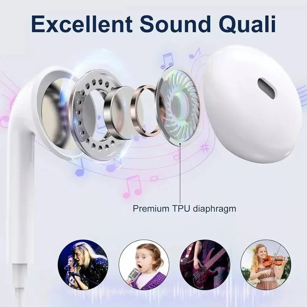 Wired Stereo Earbuds 3.5mm Universal In-Ear Headphones by Tidesmit Tidesmit