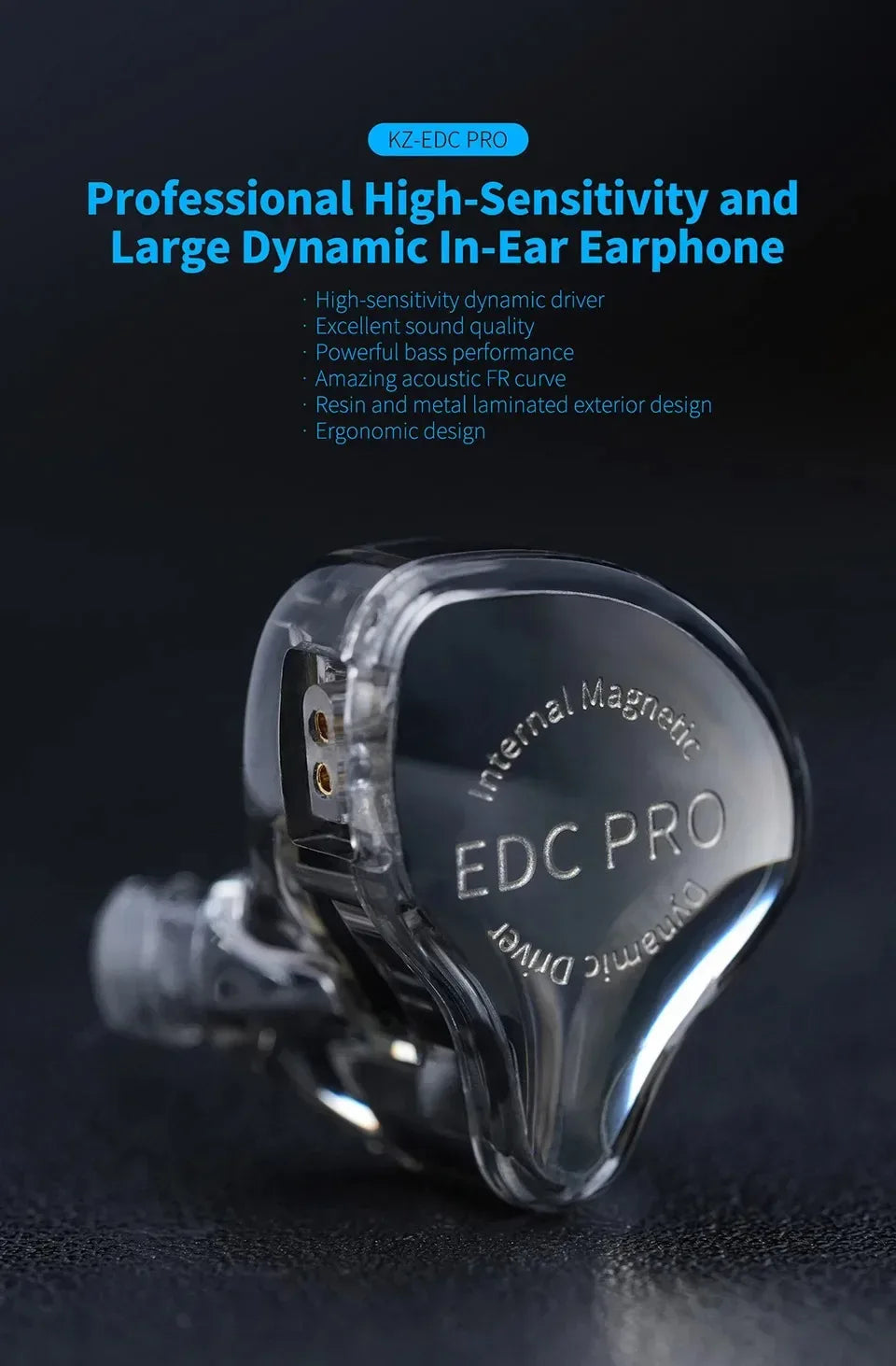 KZ EDC Pro HiFi In-Ear Monitor Wired Earphones by Tidesmit Tidesmit