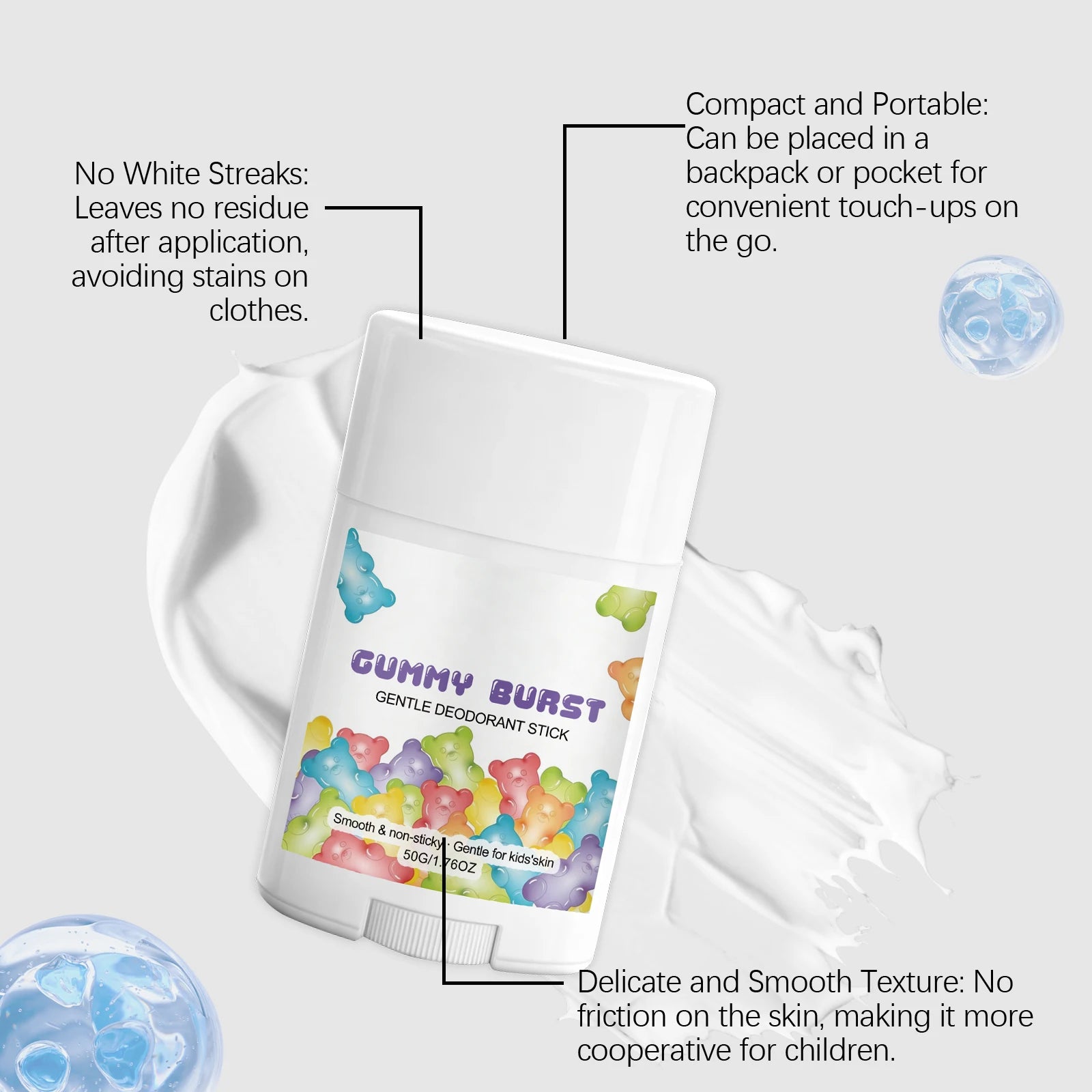 Tidesmit gentle deodorant stick for kids and teens, provides lasting dryness and sweat odor protection.