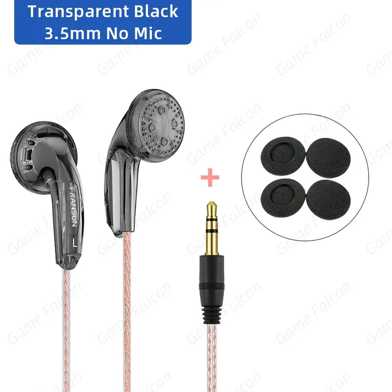 Wired Earbuds with HiFi Stereo Sound and Microphone by Tidesmit T-Black 3.5mm No MIC Tidesmit