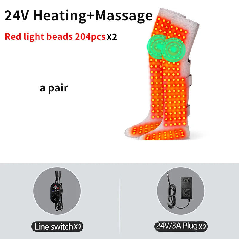 Red Light Therapy Leg Wrap for Knee Pain Relief - EU Tech Wellness Relaxation Treatment 24V-Massage-1 Pair Tidesmit
