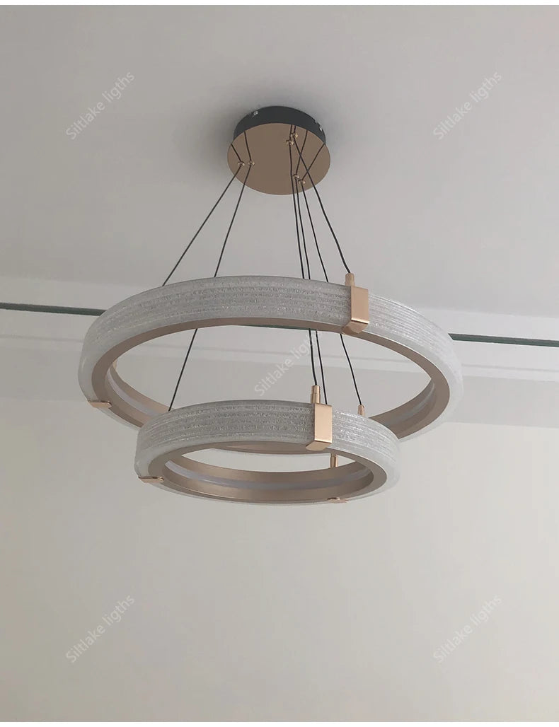 Modern Round LED Ring Light – Adjustable Minimalist Pendant 40-80cm Tidesmit