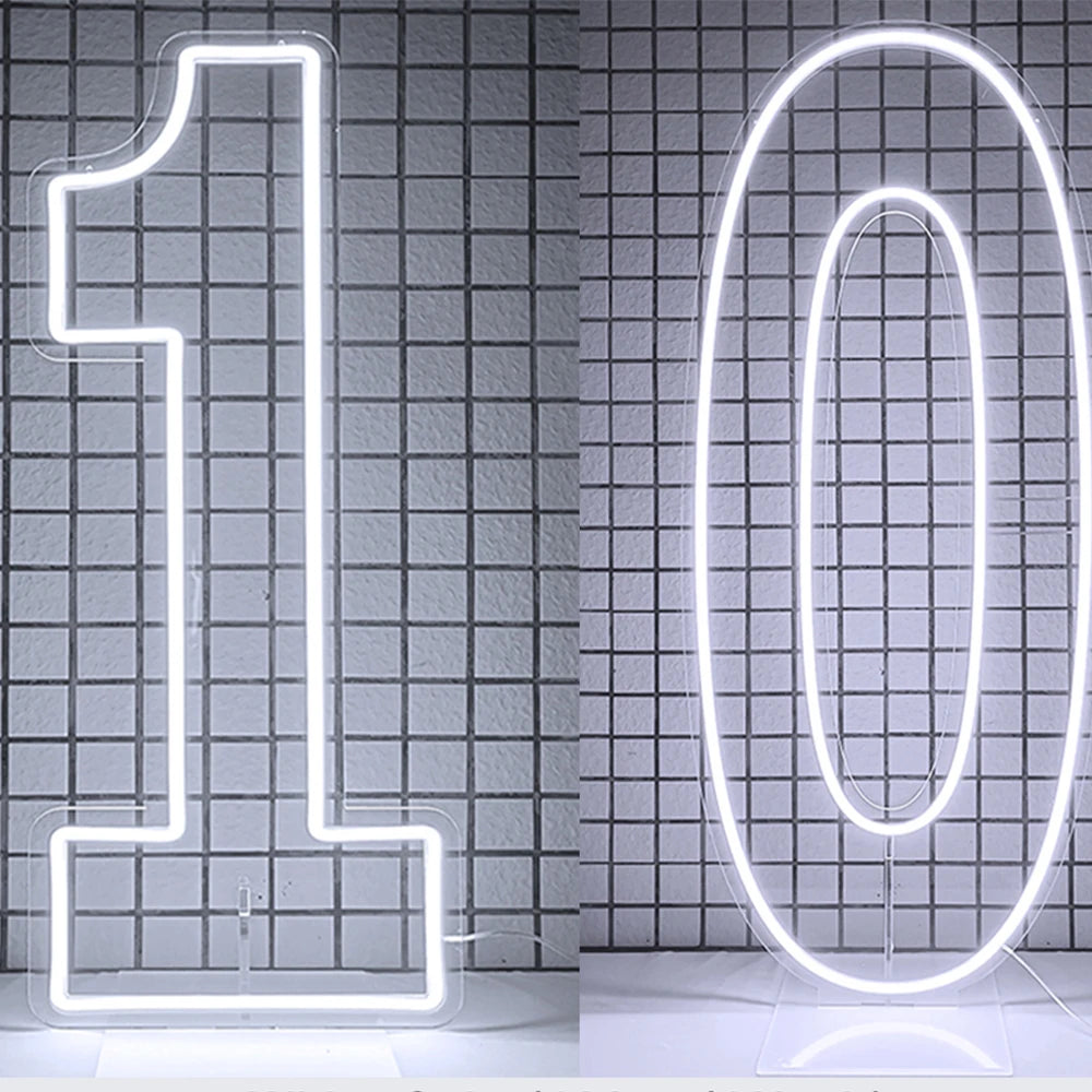 LED Neon Number Sign for Weddings | Customizable Event Lighting 76-100cm number 10 China Mainland Tidesmit