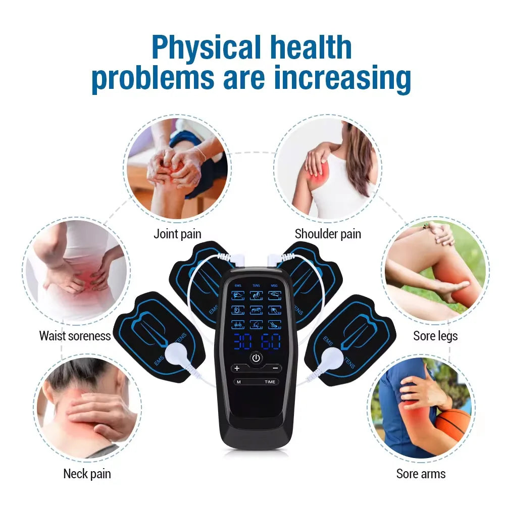 TENS Muscle Stimulator: Portable Electric Massager for Muscle Relief Body Shaping Massage Equipment Tidesmit