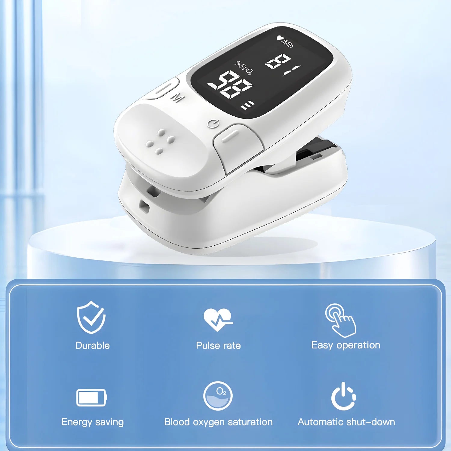 Oximeter Portable Fingertip Pulse Blood Oxygen Saturation Monitor With LED Display Fingertip Oximeter Testing SpO2 Health Care